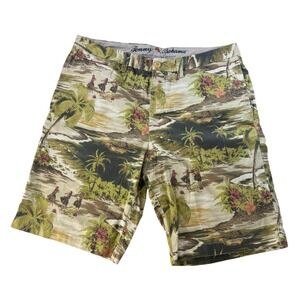 Tommy Bahama Mens Hawaiian Hula Dancer Graphic Shorts Size 34